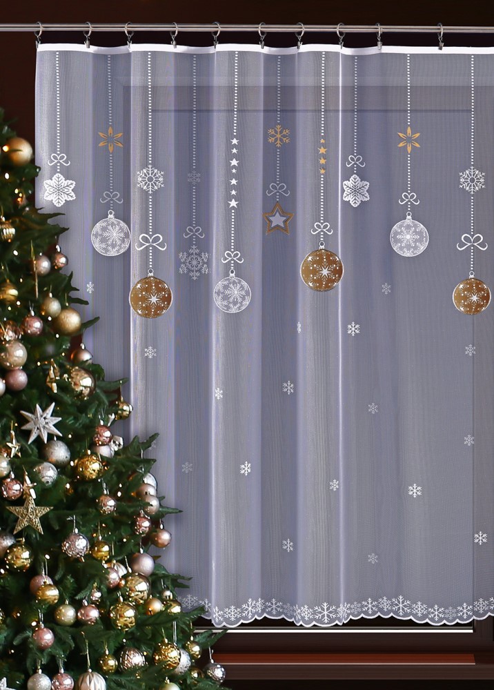 Zlatá vánoční metrážová záclona JIMI Textil M70