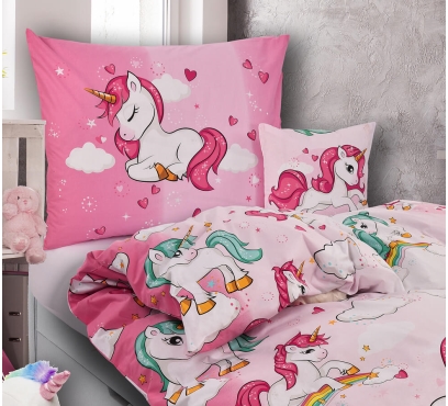 Obrazová posteľná súprava bavlna exclusive JEDNOROŽCE (1)
