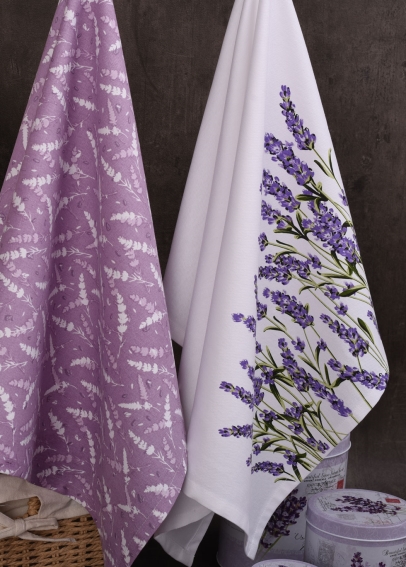 Savé bavlnené utierky UT58 - Motív levanduľa - JIMI Textil (2)
