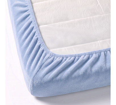 Froté plachta PREMIUM do postieľky FD2 – blankytná – 60–70 × 120–140 cm (1)
