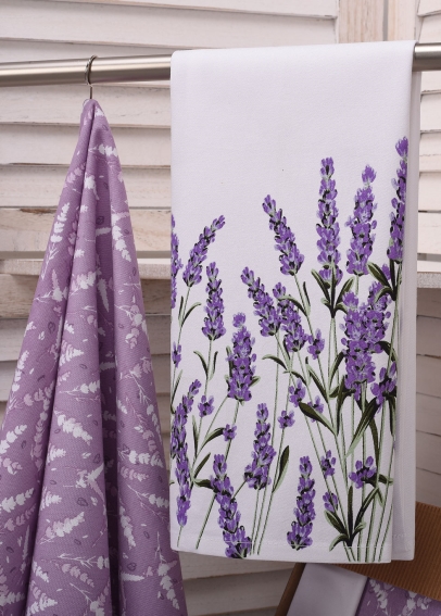 Savé bavlnené utierky UT58 - Motív levanduľa - JIMI Textil (1)