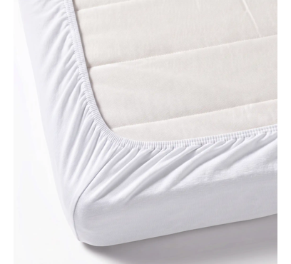 Jersey plachta s lycrou do postieľky JD1 – biela – 60–70 × 120–140 cm (1)