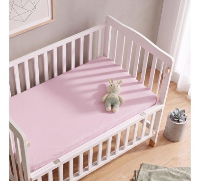 Jersey plachta s lycrou do postieľky JD22 – ružová – 60–70 × 120–140 cm