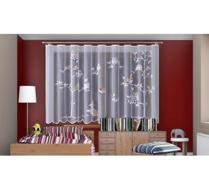 Detská žakárová záclona s farebnými motívmi (4)