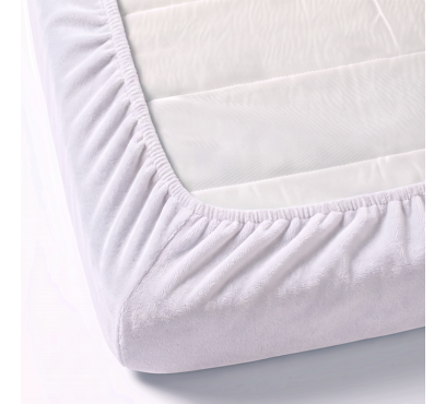Froté plachta PREMIUM do postieľky FD1 – biela – 60–70 × 120–140 cm (1)