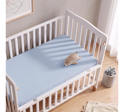 Jersey plachta s lycrou do postieľky JD3 – modrá – 60–70 × 120–140 cm