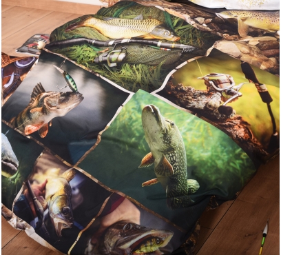 Obrazová posteľná súprava s motívom RYBÁRČENIE (4)