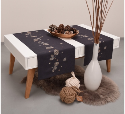 Čierne vianočné behúne na stôl D42 - JIMI Textil (1)