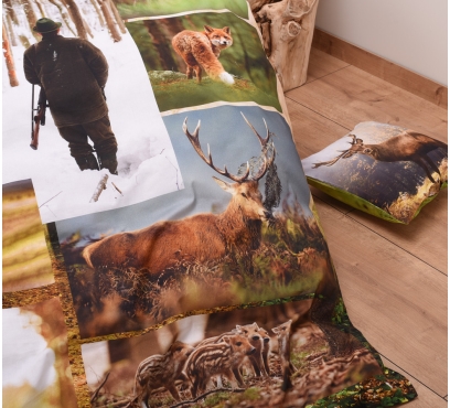 Obrazová posteľná súprava s motívom POĽOVNÍCTVO (3)