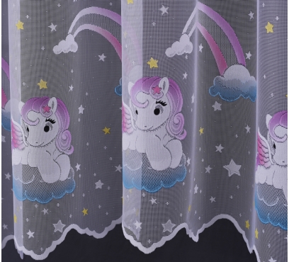 Detská žakárová záclona s farebnými motívmi (2)