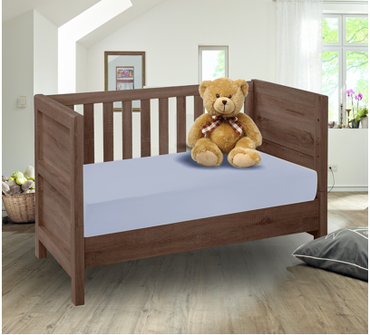 Jersey plachta s lycrou do postieľky JD3 – modrá – 60–70 × 120–140 cm
