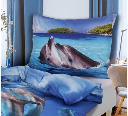 Obrazová posteľná súprava s motívom DELFÍNY (1)