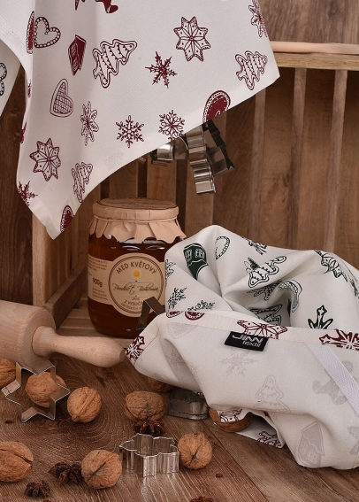 Vianočné bavlnené utierky a motívom perníčkov (UT43) - JIMI Textil (2)