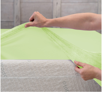 Froté plachta PREMIUM do postieľky FD11 – zelená – 60–70 × 120–140 cm (1)