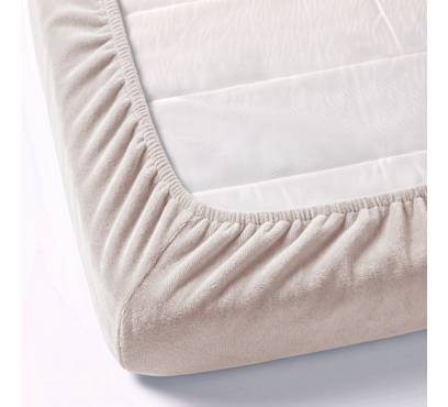 Froté plachta PREMIUM do postieľky FD17 – latte – 60–70 × 120–140 cm (1)