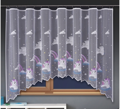 Detská žakárová záclona s farebnými motívmi